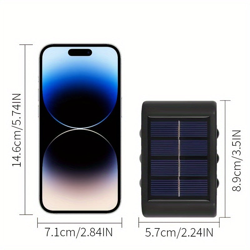 2pcs 6 LED Solar Powered 2 Colors, Warm and Cold Color, Outdoor Camping Decoration Light for Courtyard