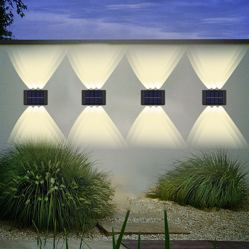 2pcs 6 LED Solar Powered 2 Colors, Warm and Cold Color, Outdoor Camping Decoration Light for Courtyard