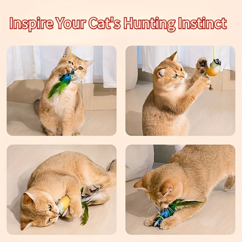 Flapping Bird Cat Toy – Realistic Sound, Plush, No Batteries