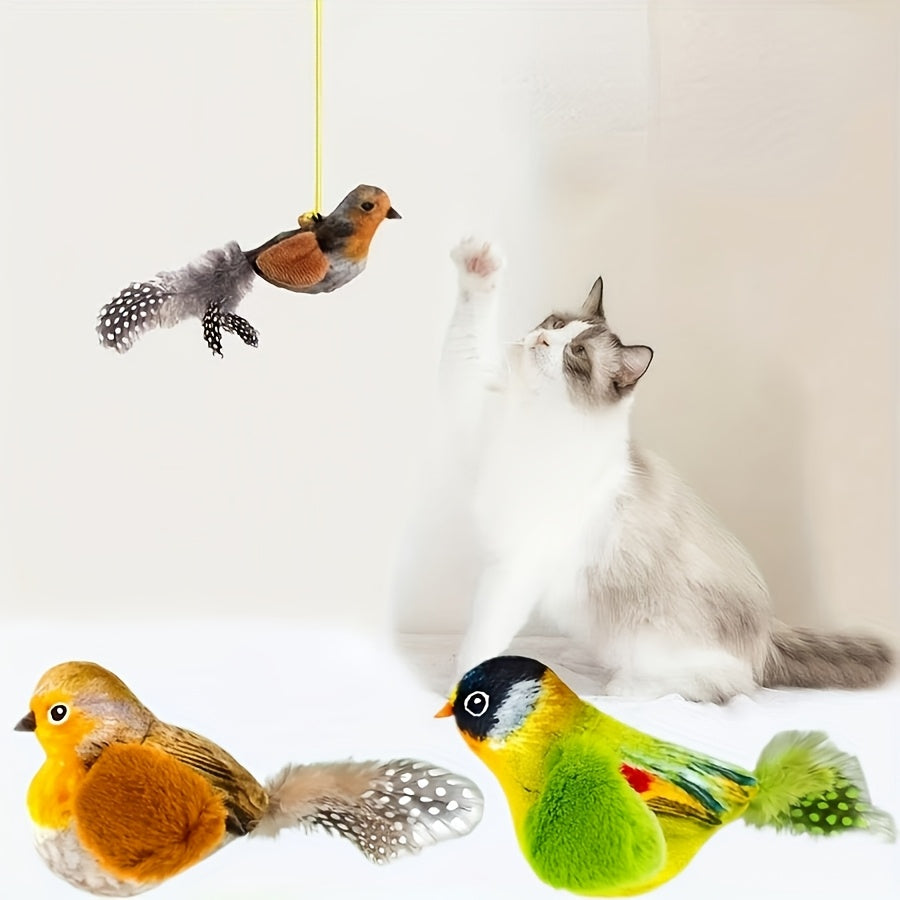 Flapping Bird Cat Toy – Realistic Sound, Plush, No Batteries