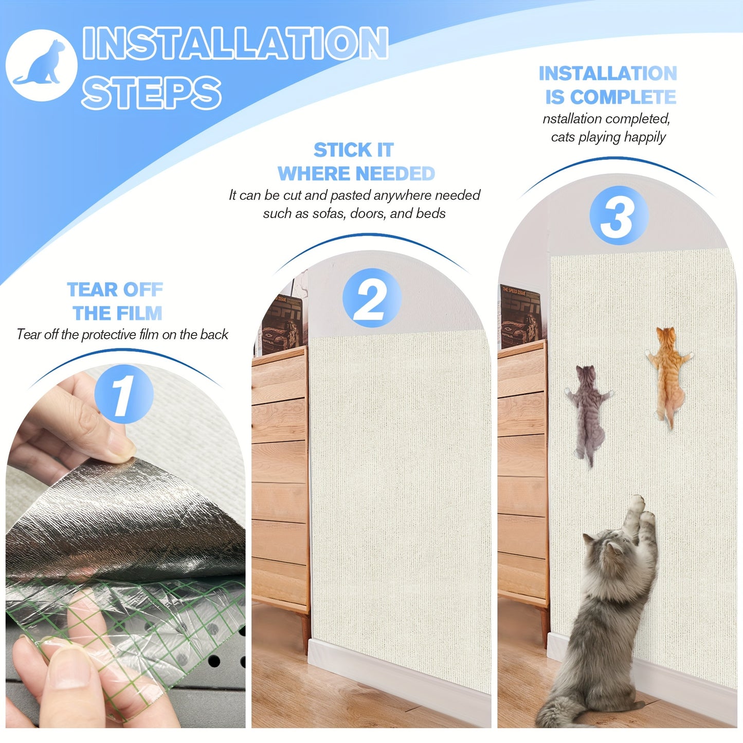 Customizable Cat Scratching Mat – Durable Furniture Protector Pad