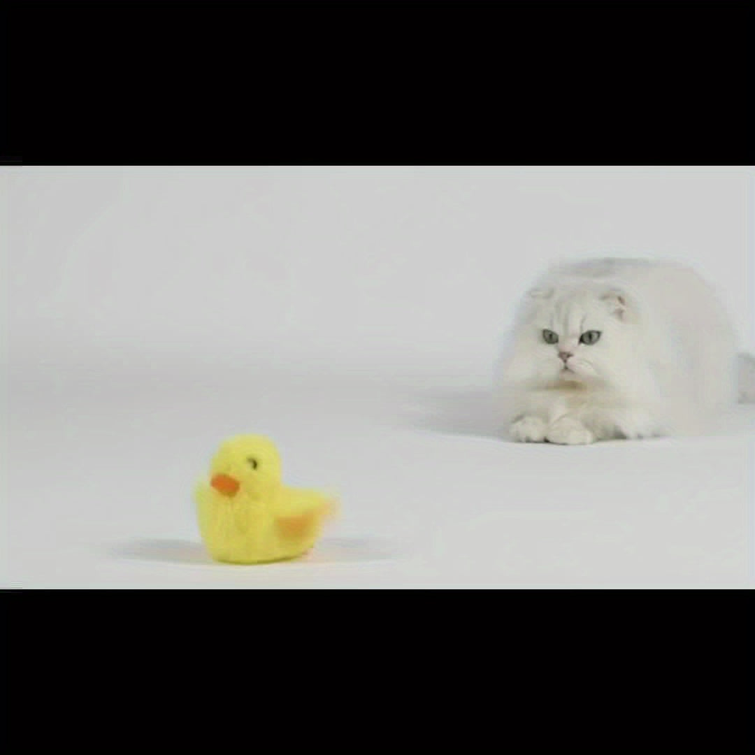 1pc Interactive Electric Cat Toy, Quack Duck Sound, Indoor Kitten Play, Flapping Wing Duck, Sports Entertainment Companion, Plush Material, USB Rechargeable Battery, Voltage Below 36V