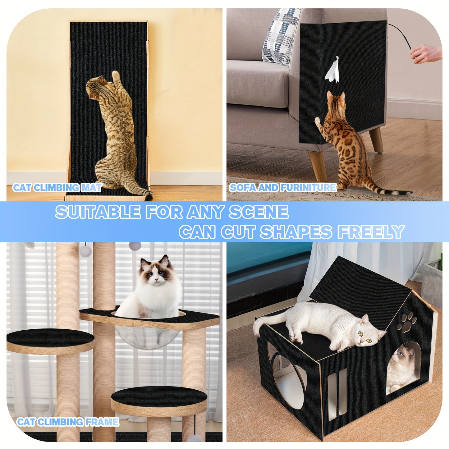 Customizable Cat Scratching Mat – Durable Furniture Protector Pad