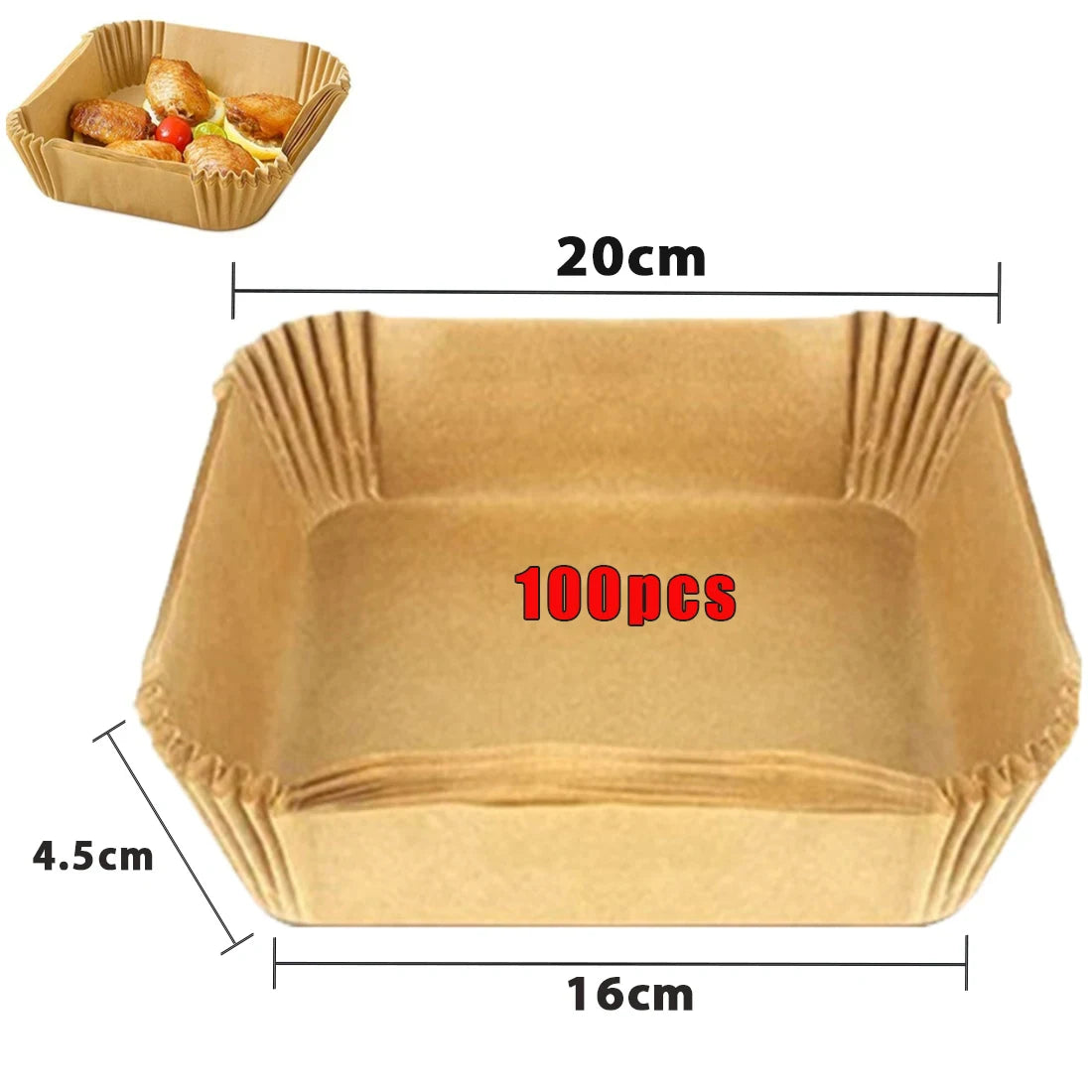 50/100Pcs Non-Stick Disposable Air Fryer Paper Liners
