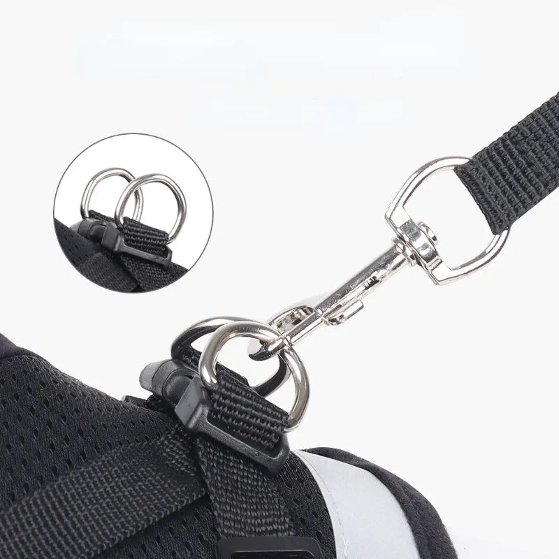 Breathable Reflective Adjustable Dog Harness with Leash