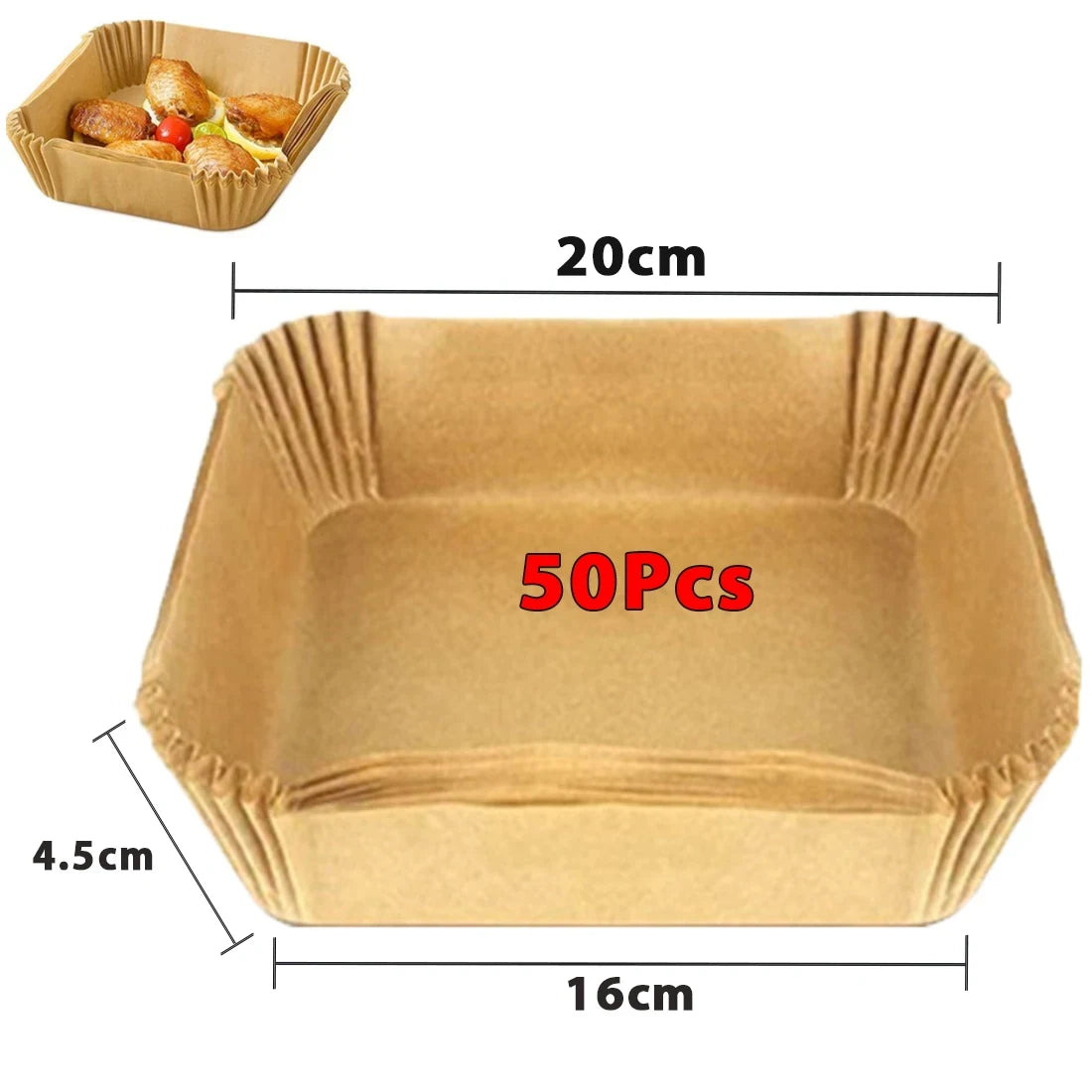 50/100Pcs Non-Stick Disposable Air Fryer Paper Liners