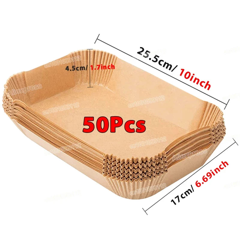 50/100Pcs Non-Stick Disposable Air Fryer Paper Liners