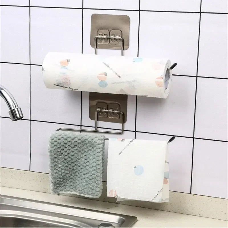 2PCS Kitchen & Toilet Paper Towel Holder – Wall Mount