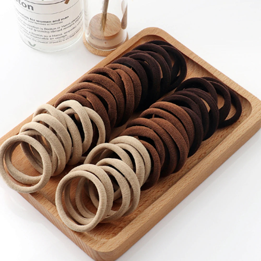50/100pcs Black High Elastic Hair Bands for Women