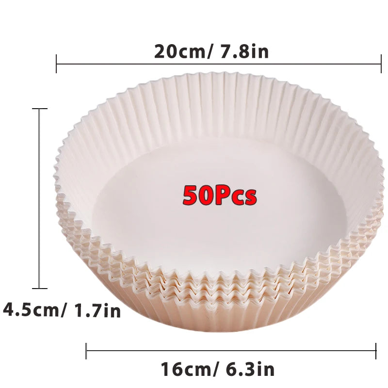 50/100Pcs Non-Stick Disposable Air Fryer Paper Liners