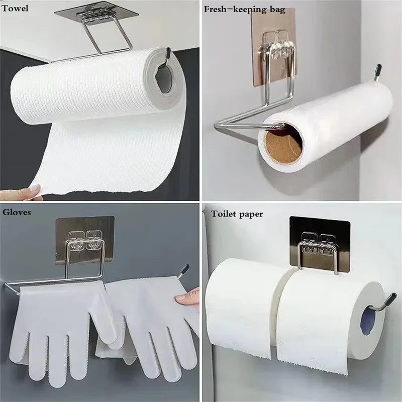 2PCS Kitchen & Toilet Paper Towel Holder – Wall Mount