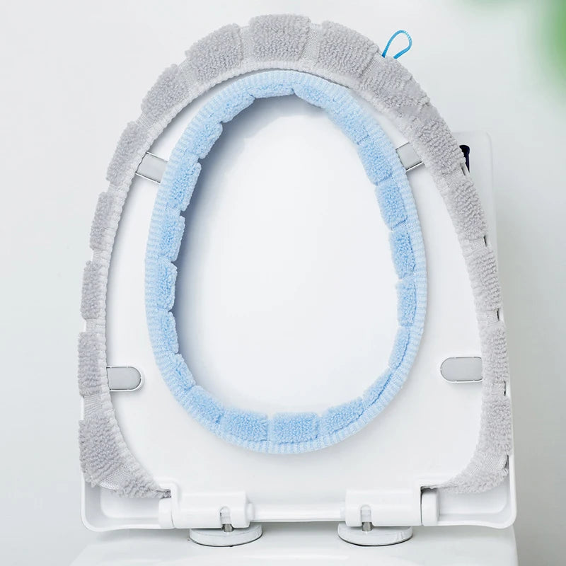 Thickened Knitted Washable O-Type Universal Toilet Cover