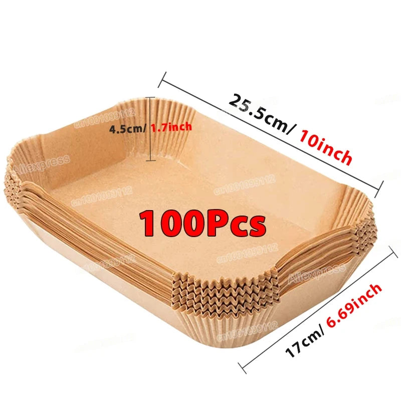 50/100Pcs Non-Stick Disposable Air Fryer Paper Liners