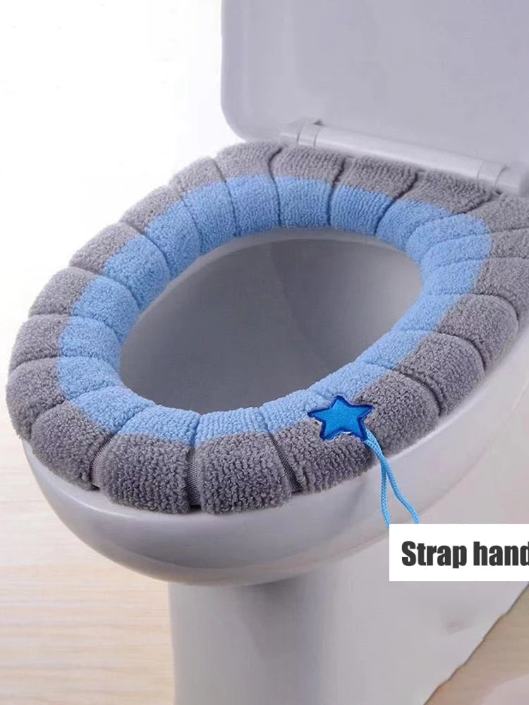 Thickened Knitted Washable O-Type Universal Toilet Cover