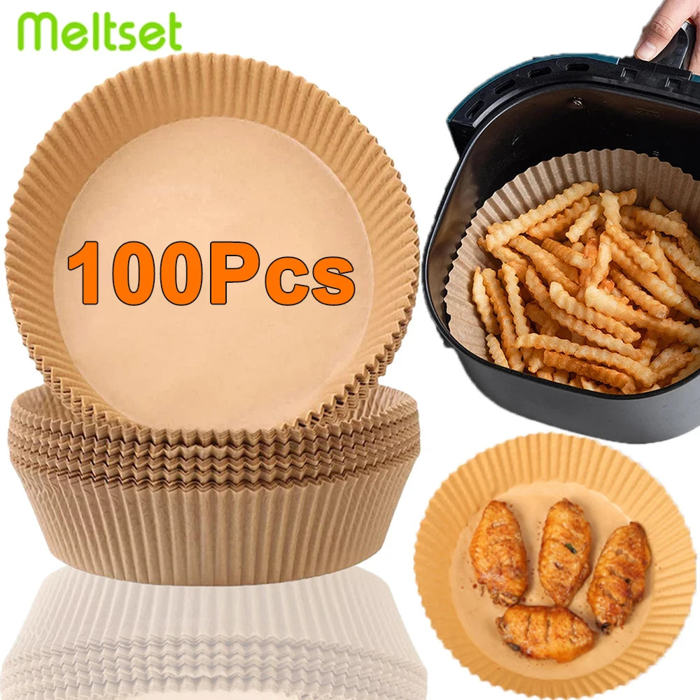 50/100Pcs Non-Stick Disposable Air Fryer Paper Liners