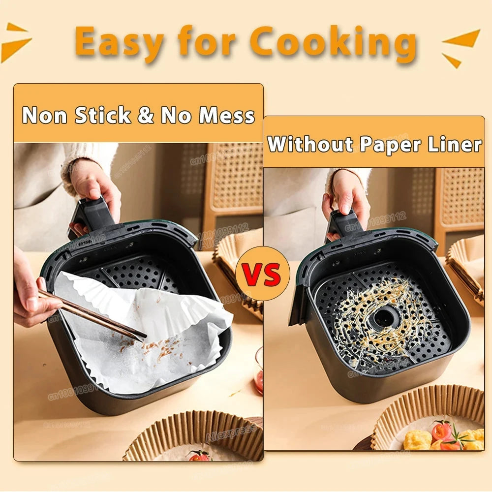 50/100Pcs Non-Stick Disposable Air Fryer Paper Liners