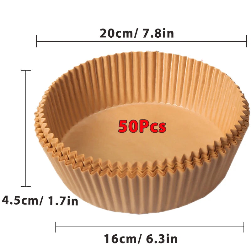 50/100Pcs Non-Stick Disposable Air Fryer Paper Liners