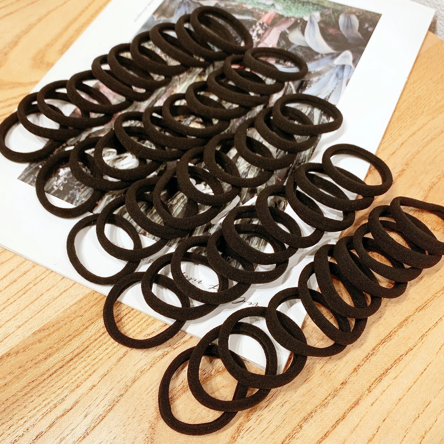 50/100pcs Black High Elastic Hair Bands for Women