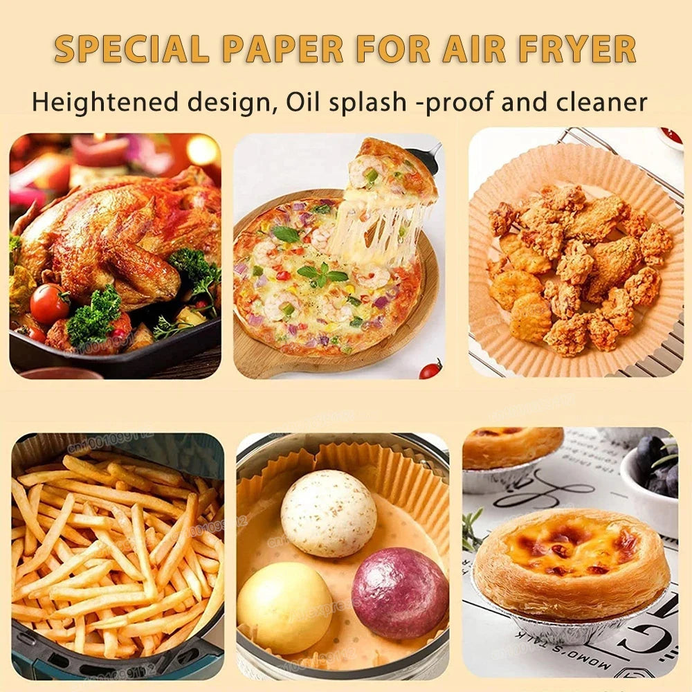 50/100Pcs Non-Stick Disposable Air Fryer Paper Liners