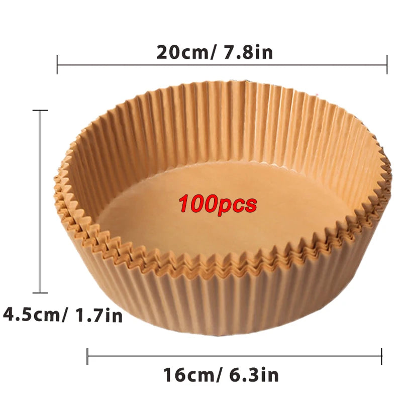50/100Pcs Non-Stick Disposable Air Fryer Paper Liners