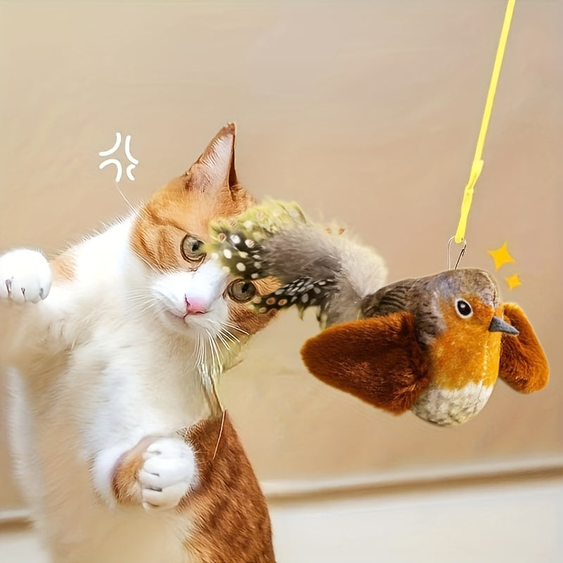 Flapping Bird Cat Toy – Realistic Sound, Plush, No Batteries