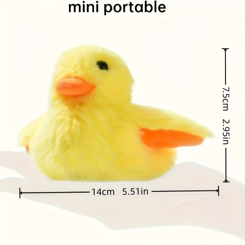1pc Interactive Electric Cat Toy, Quack Duck Sound, Indoor Kitten Play, Flapping Wing Duck, Sports Entertainment Companion, Plush Material, USB Rechargeable Battery, Voltage Below 36V