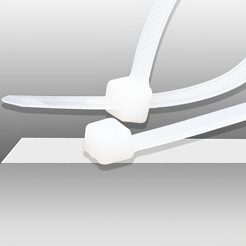 [100pcs Heavy Duty Cable Ties] 100pcs Cable Zipper Ties Strap, Heavy Duty Premium Plastic Wire Ties With Tensile Strength, Self-Locking White Nylon Tie Wraps For Indoor And Outdoor Gift Wrap Storage