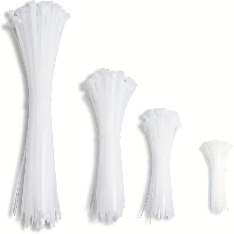 [100pcs Heavy Duty Cable Ties] 100pcs Cable Zipper Ties Strap, Heavy Duty Premium Plastic Wire Ties With Tensile Strength, Self-Locking White Nylon Tie Wraps For Indoor And Outdoor Gift Wrap Storage