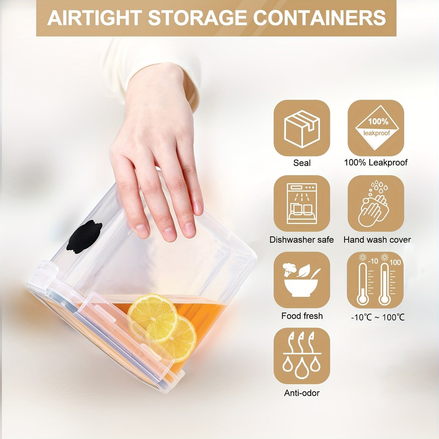 Storage Boxes 16 Set, Storage Box Kitchen Airtight Plastic Container with Lid, Storage Jars for Storage Of Noodles, Cereal, Rice, Flour, And for Feed Pets. Can Be Developed for Multiple Purposes.